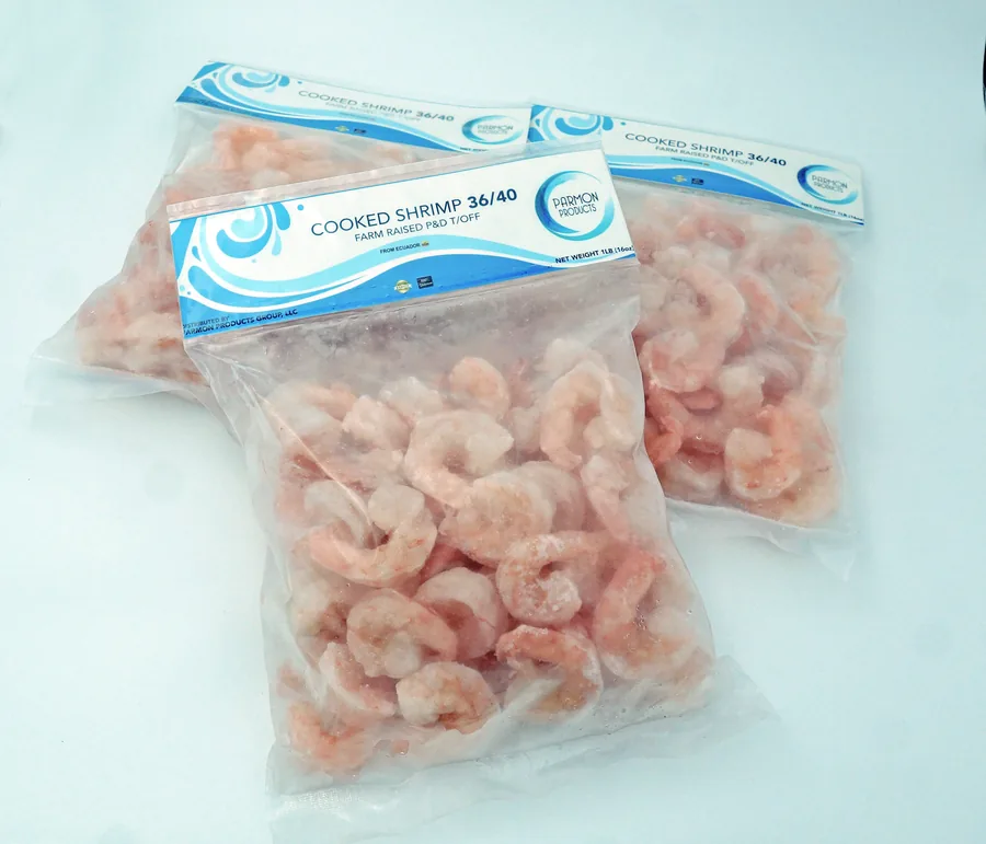 Parmon cooked shrimp retail bags